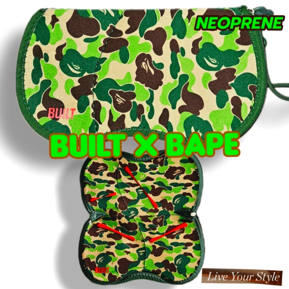 ‼️   Built x Bape neoprene multi pocket soft case w/  green 1st camo ❗️2 for 30❗
